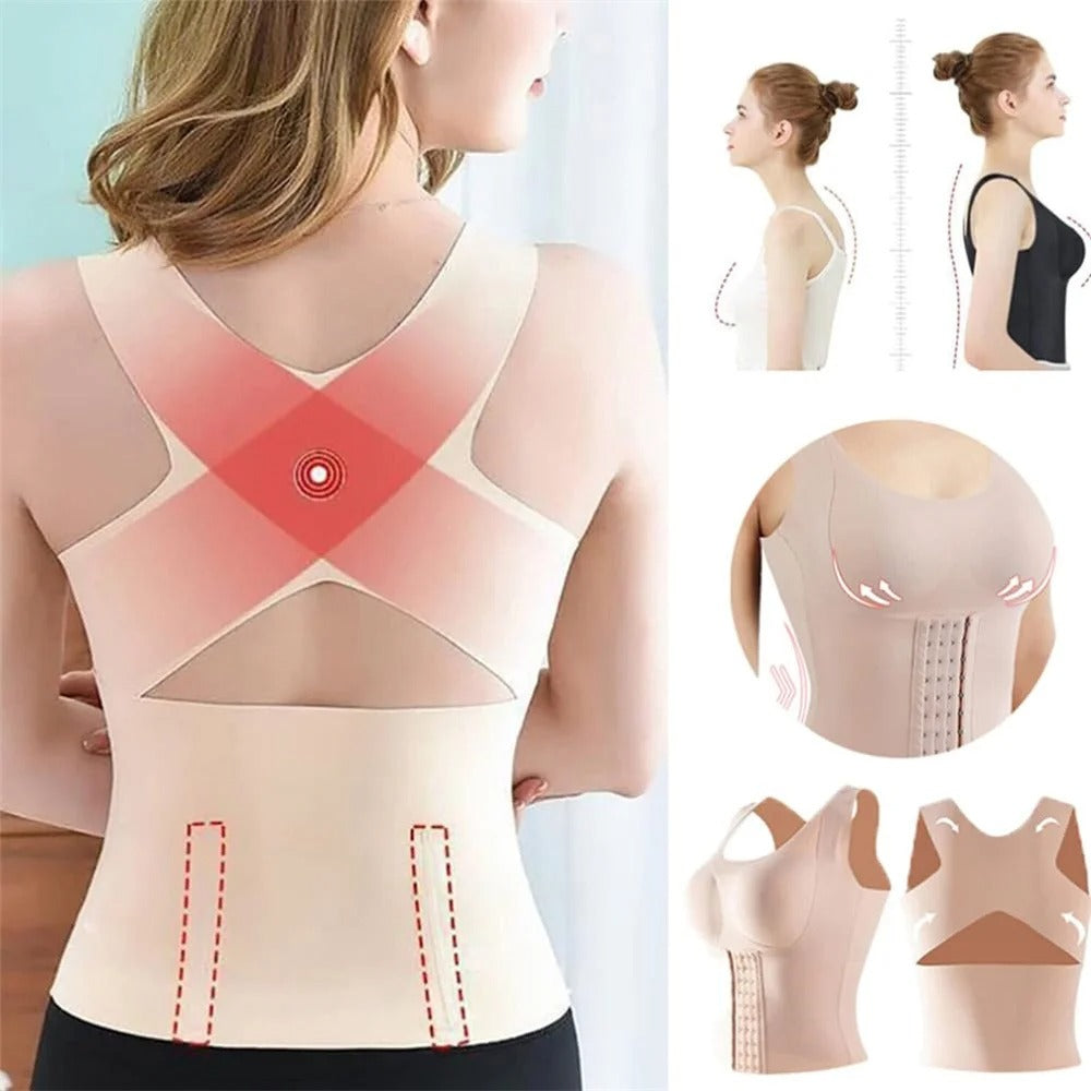 3-in-1 Shaping Vest with Back Support And Built-In Bra